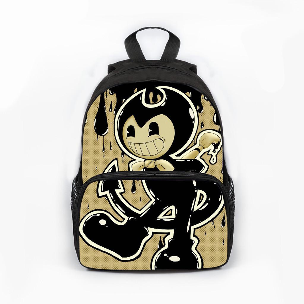 Bendy And The Ink Machine Cartoon Game School Backpack With Adjustable Padded Straps For Kids