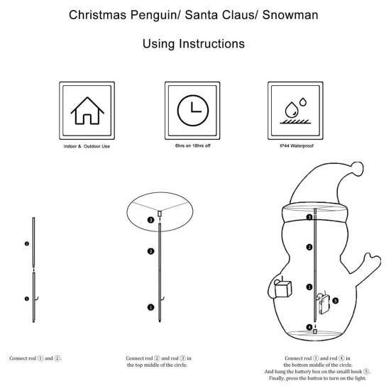 Christmas Lighted Snowman Decoration Collapsible White Snowman with Built-in Lights Battery Operated Light-Up Christmas Decoration for Porch Yard Lawn