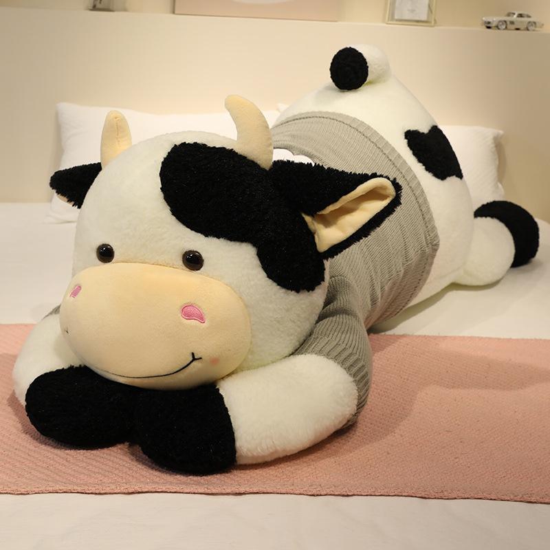 

Cartoon Soft Sweater Cow Pillow Plush Toy Cow Doll Girl Companion Comfort Puppet Doll 110cm（2kg）