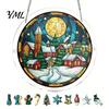 Translucent Puzzle Art Christmas Acrylic Suncatcher, Holiday Tree Snowman Stockings Red Bird Sun Catcher Pet Lover Gift Idea Kit for Adults,