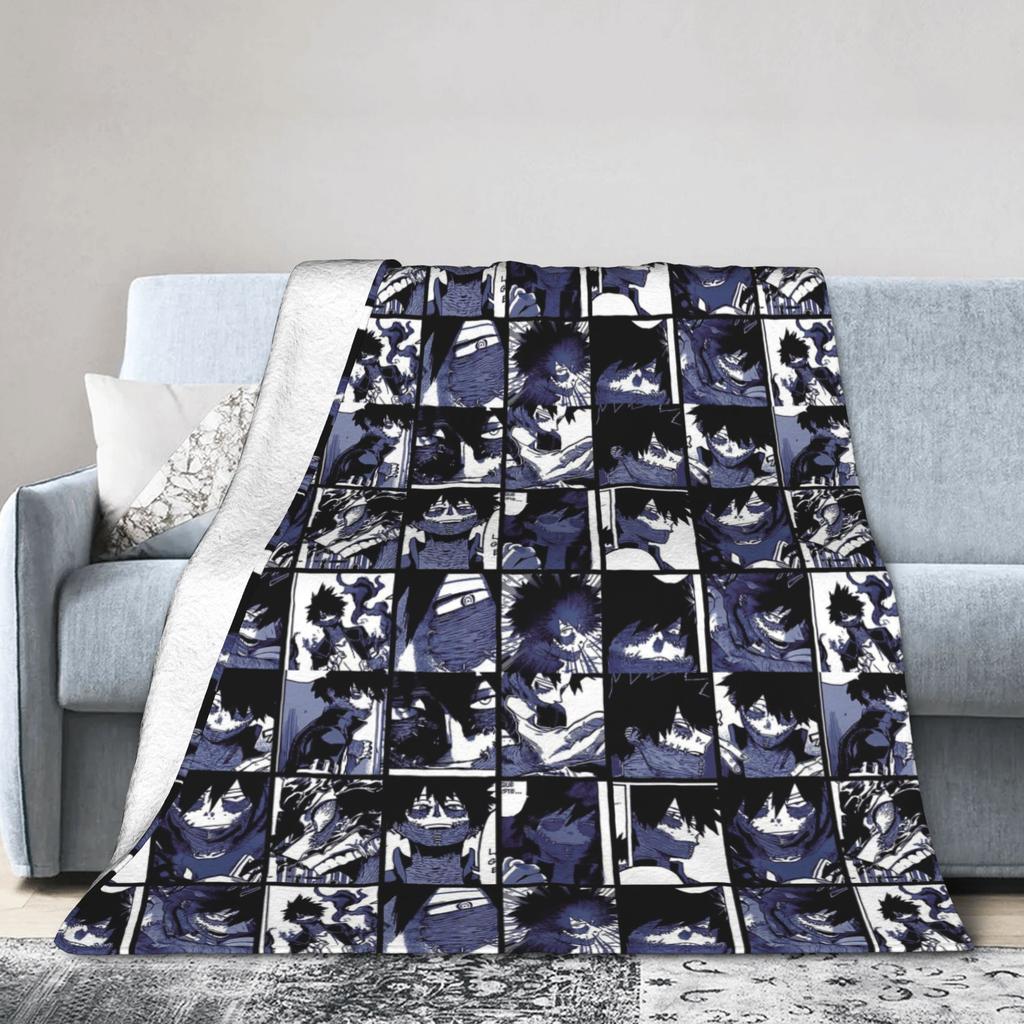 Uraraka Ochako Collage Knitted Blankets Academy Anime Manga Throw Blankets Summer Air Conditioning Ultra-Soft Warm Bedspreads