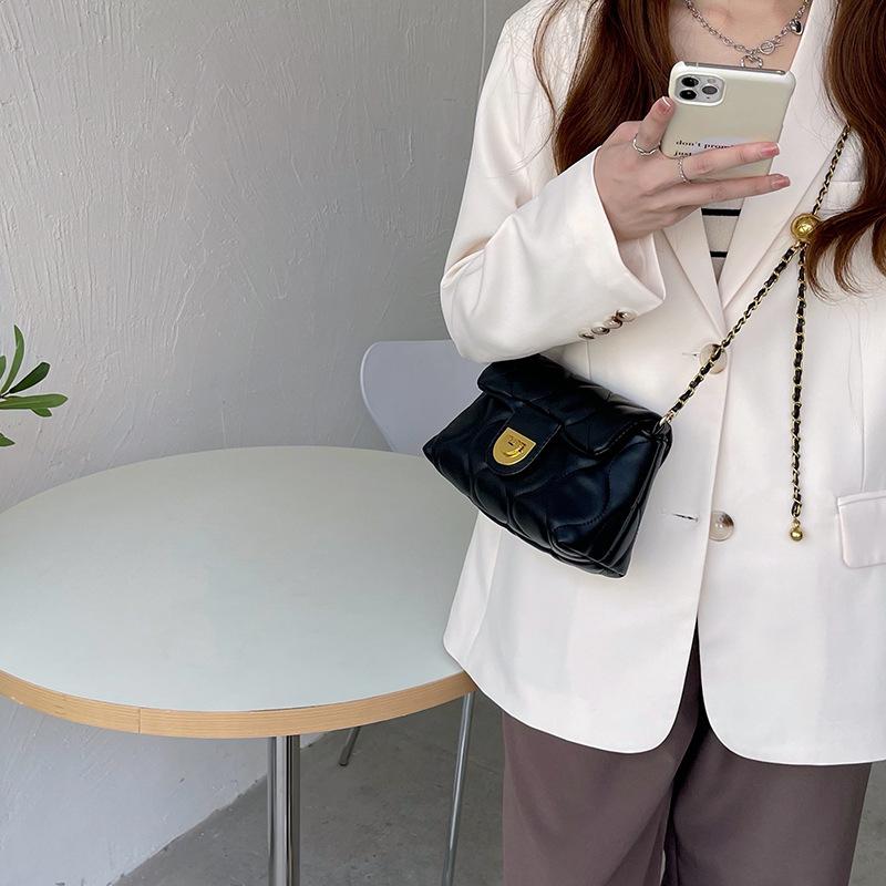 

The fragrance of wine rhyme chain small bag women s shoulder messenger bag transfer bead diamond bag чёрный