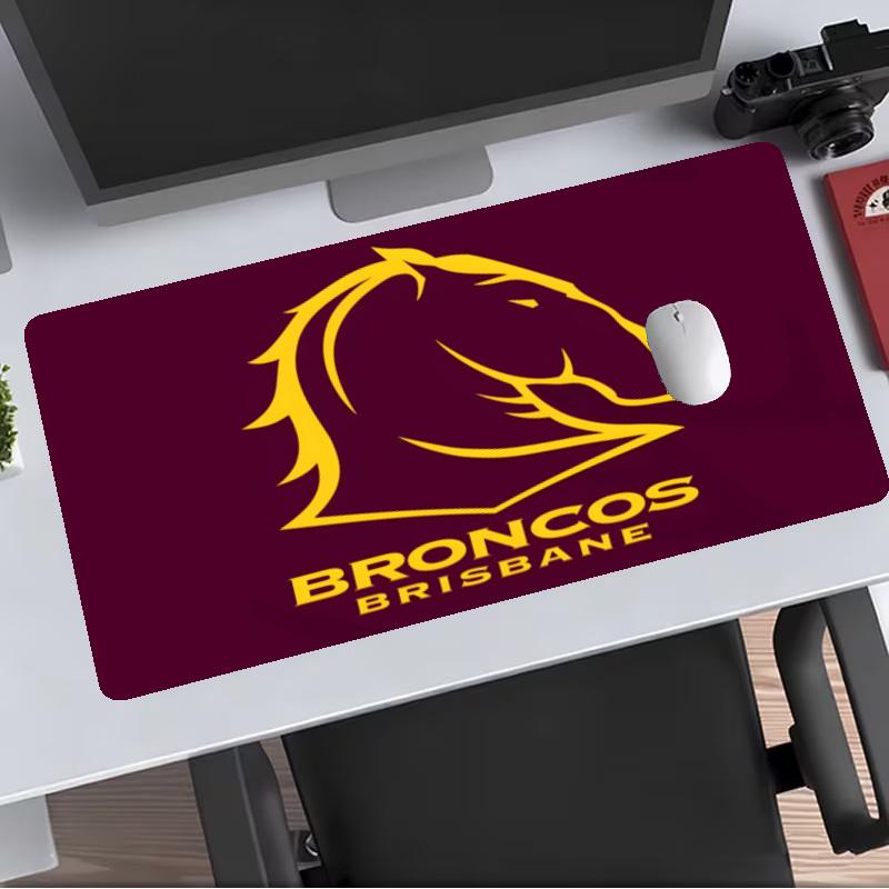 Brisbane Broncos Extended Gaming Mouse Pad with Stitched Edges NonSlip Rubber Base Waterproof Desk Mat for Computer Laptop Office Gaming