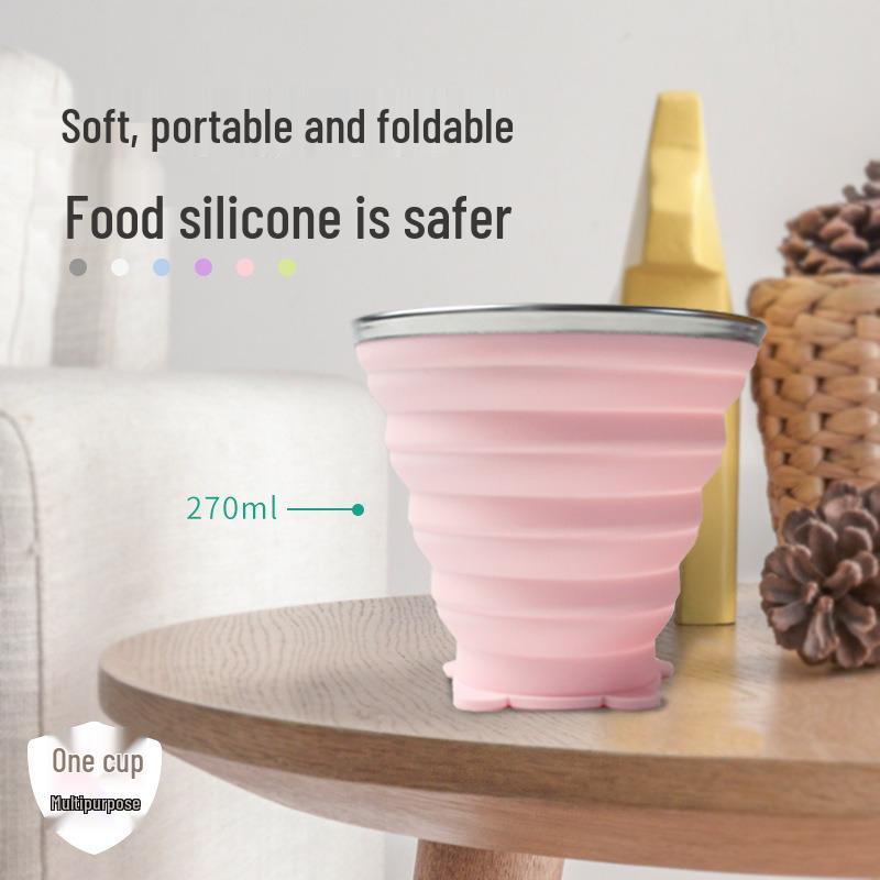 Portable Silicone Foldable Water Cup - Travel, Mouthwash, Drop-Proof, Food-Grade