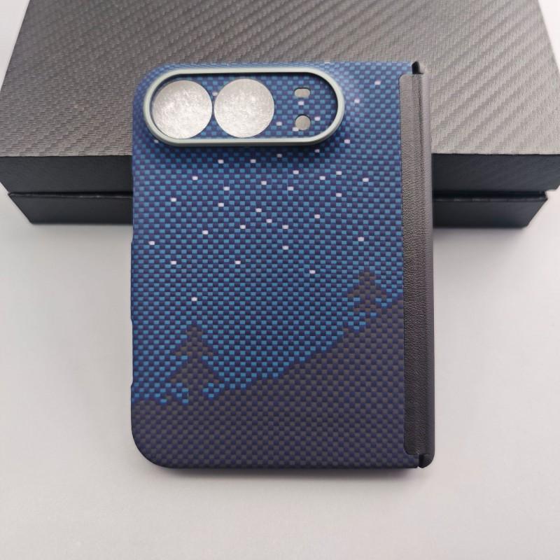IPhone Duo locīšanas maciņš Kevlar oglekļa