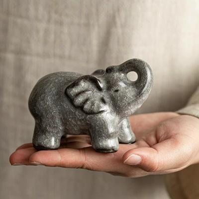 Schwarzer Eistee Haustier Glücklicher Elefant Dekoration Persönlichkeit Kreativ Teespiel Eisriss Schreibtisch Keramik Haushaltsdekoration Neu