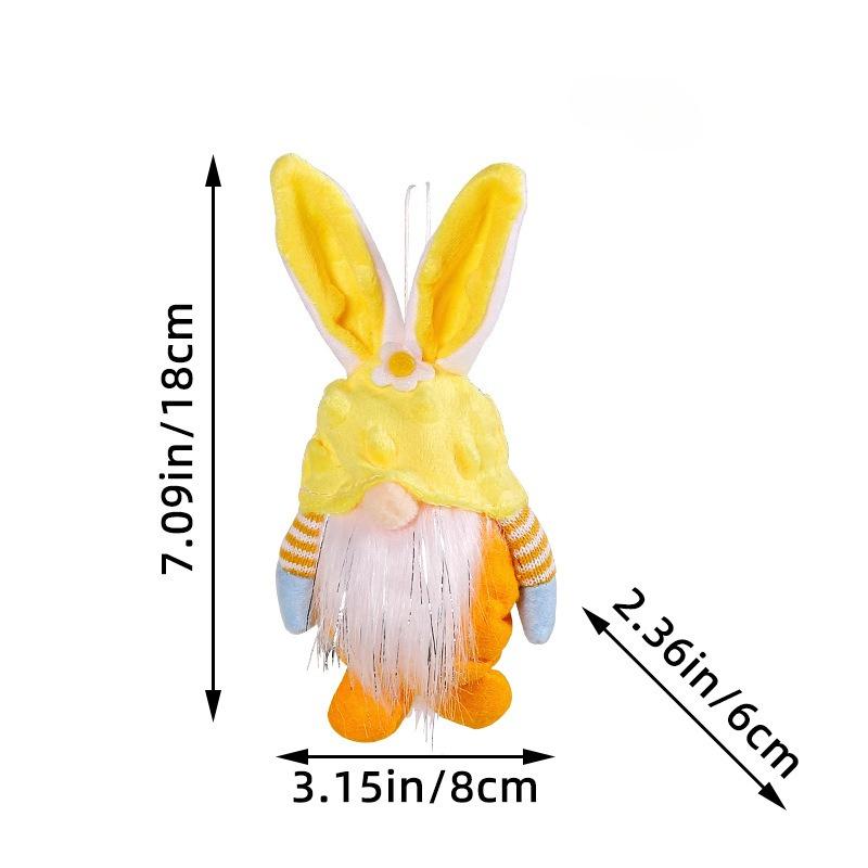 1pc Pendant Rabbit Gnome Dwarf Desktop Cartoon Doll Easter Holiday Scene Decor Soft Plush Hanging Ornament Party Favor