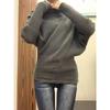 Maglione da Donna con Collo Alto Moda Maglione da Donna Autunno Inverno Manica a Pipistrello Top