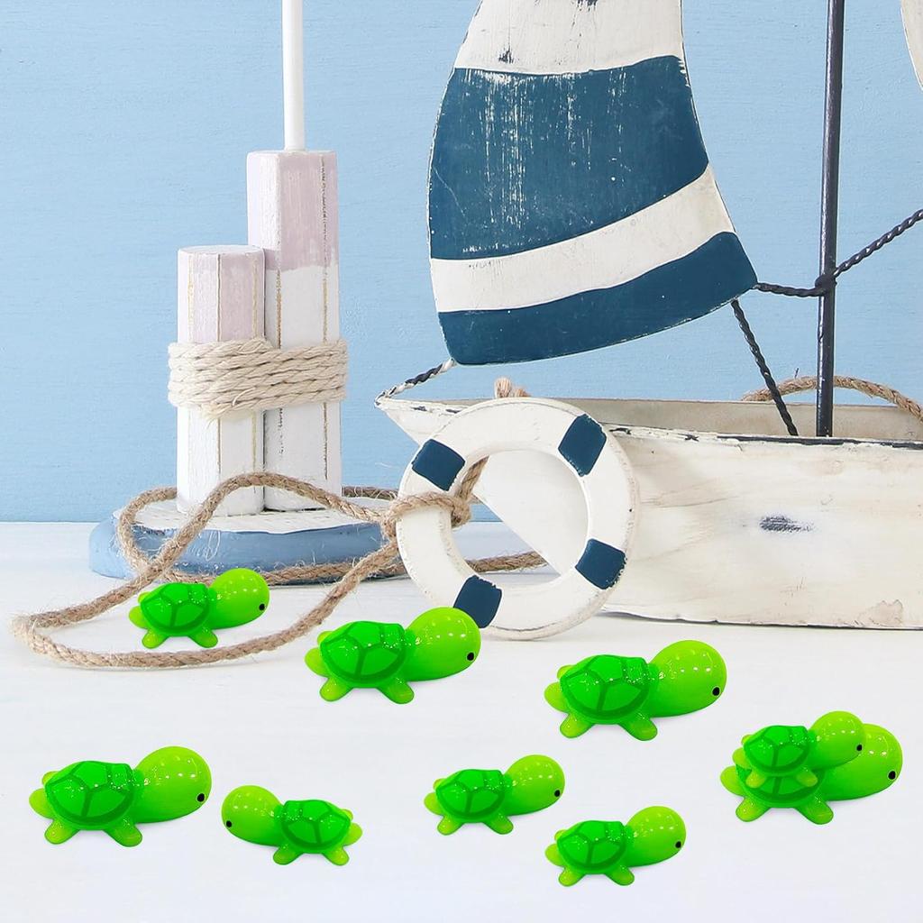 Tiny Resin Turtles 120 Pieces Miniature Sea Turtle Figurine Mini Sea Creatures Tortoise Animals Figurines Garden Micro Landscape Home Terrarium