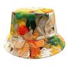 Spring Polyester Print Bucket Hat Fisherman Hat Outdoor Travel Sun Cap for Men and Women 168