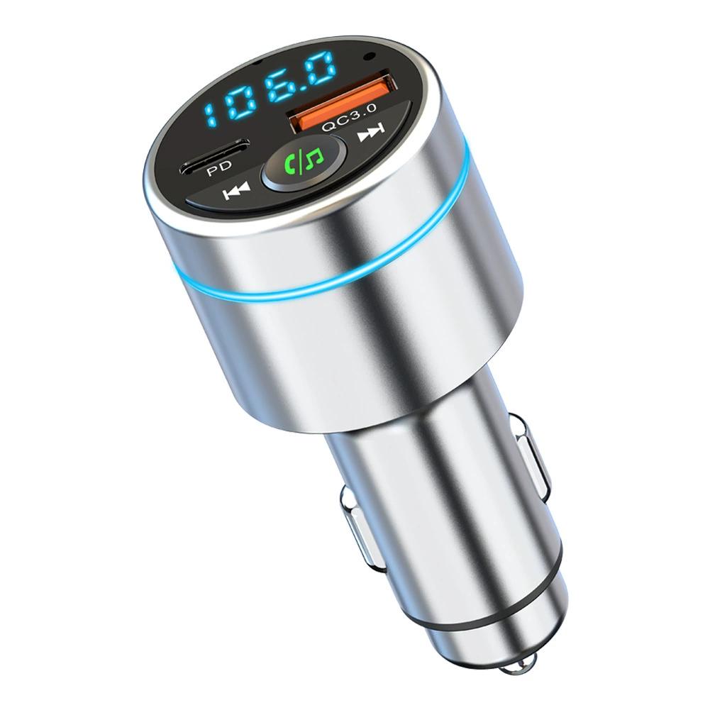 Transmisor FM Bluetooth para coche con carga rápida y reproductor MP3 de aleación de zinc
