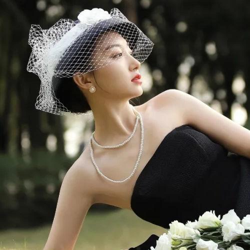 Double-layer mini small-grain pearl necklace women's French multi-layer accessories small fragrant sweater chain cheongsam collarbone chain 545