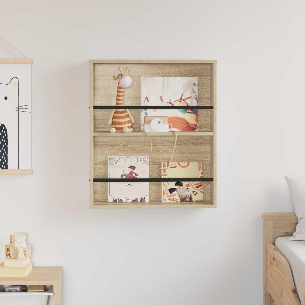 Magazine Shelf Sonoma Oak 60 x 12 x 70 cm Particleboard