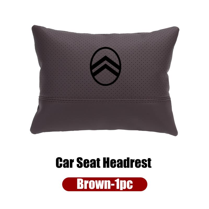 Car Seat Hanging Headrest Leather Neck Pillow Head Protector Accessories For Citroen C4 C3 C5 C1 C2 Berlingo Celysee Cactus