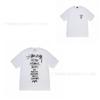 [2] American trendy brand short-sleeved t-shirt black and white collection printed short-sleeved t-shirt casual couple men and women of the same style