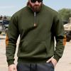 Spring Autumn New Men's Fleece Sweatshirt Stand-up Collar Half Zipper Pullover Long Sleeve Sweatshirt Corduroy Trend Men's Tops