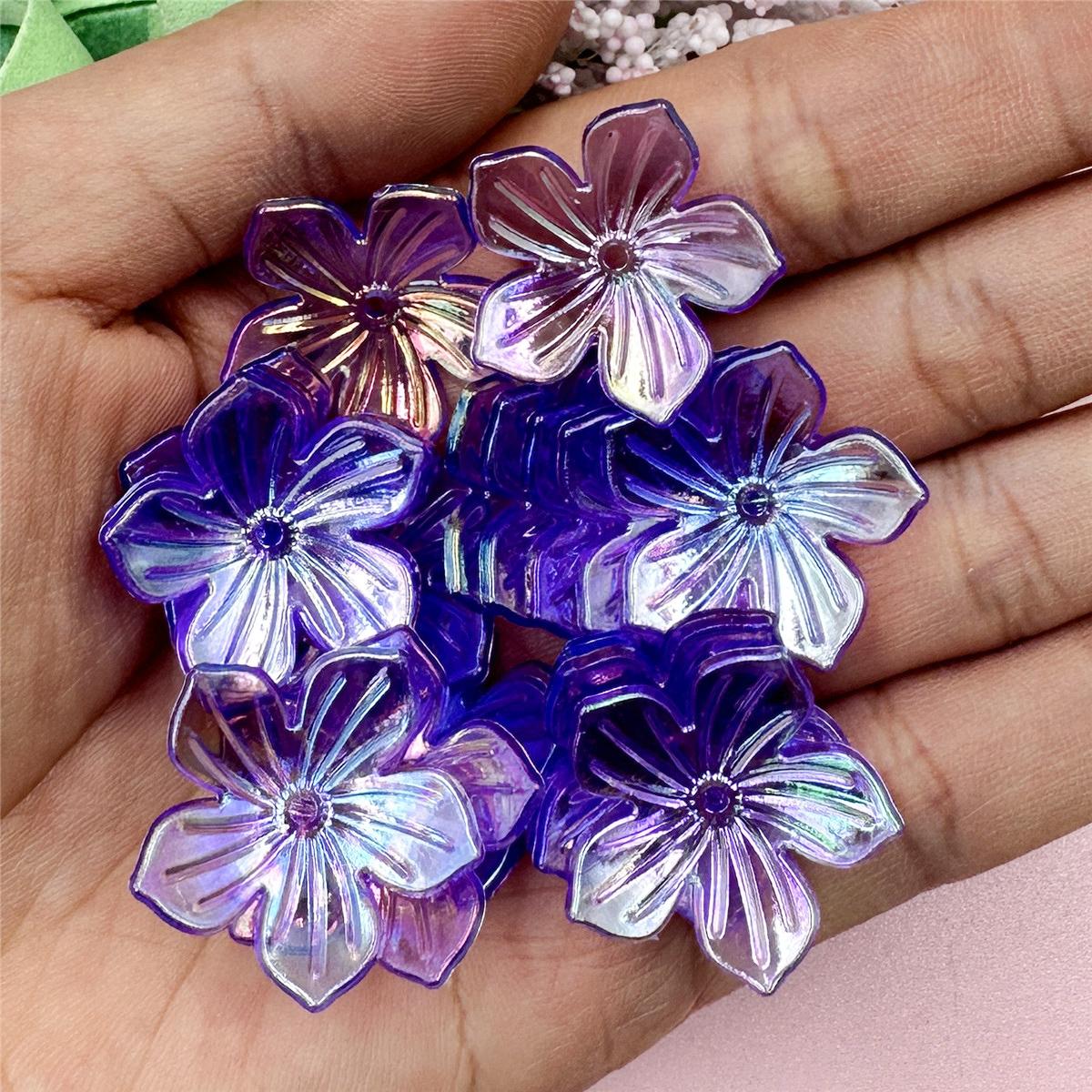 

Для изготовления ювелирных изделий 20 шт., браслет ручной работы, ожерелье, 22,8 мм, акриловые бусины, свободные бусины-разделители, форма солнечного цветка фиолетовый