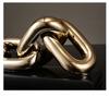 Ceramic Handicraft Golden Chain Skeleton Lock Ceramic Furniture Gold Ring Decorative Figurines Home Decoration Accessories
