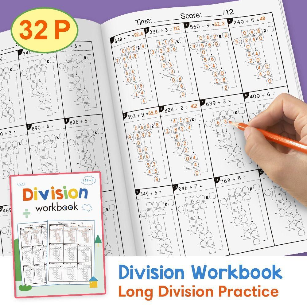 Multiplication and Division Math Improvement Exercises Notebook Daily Practice  Early Learning
