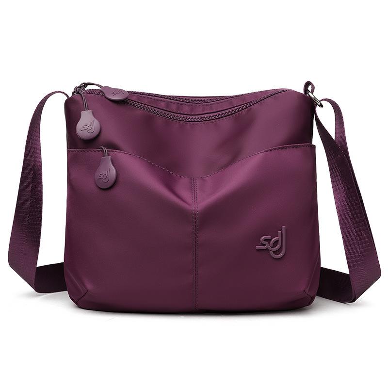 

Женская сумка большой вместимости с несколькими молниями, легкая сумка-мессенджер через плечо для поездок на работу фиолетовый
