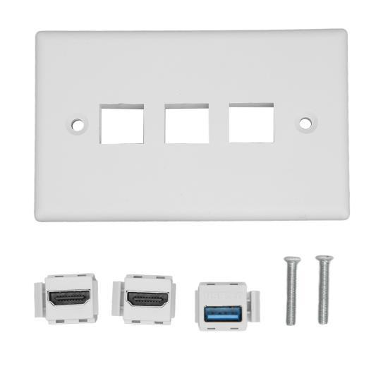 

Интерфейс HD Multimedia Ethernet USB настенная пластина 2 порта Интерфейс HD Multimedia Keystone 1 порт USB 3.0 настенная пластина