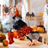 Decorazione Murale Strega Volante Bambola Figura Strega Appesa ad Halloween su Scopa Ciondolo per Finestra Casa Bar Patio Soggiorno