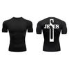 Cross Print Compression Shirt for Men Athletic Quick Dry Short Sleeve Tops Baselayer Christian Gym Workout Running T-shirts Tees