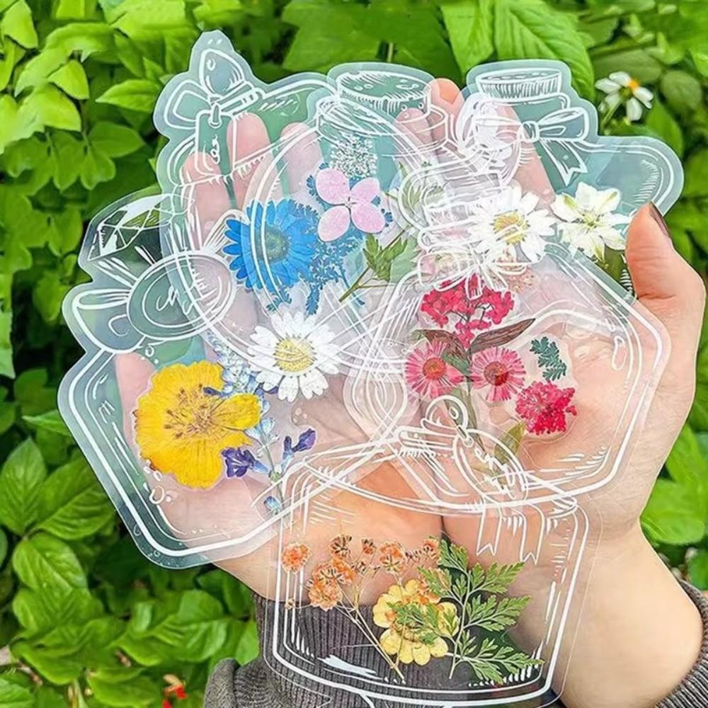 40pcs Reading Mark Clear Bookmarks Bottle Shape Dried Flower Bookmarks  Book Lovers