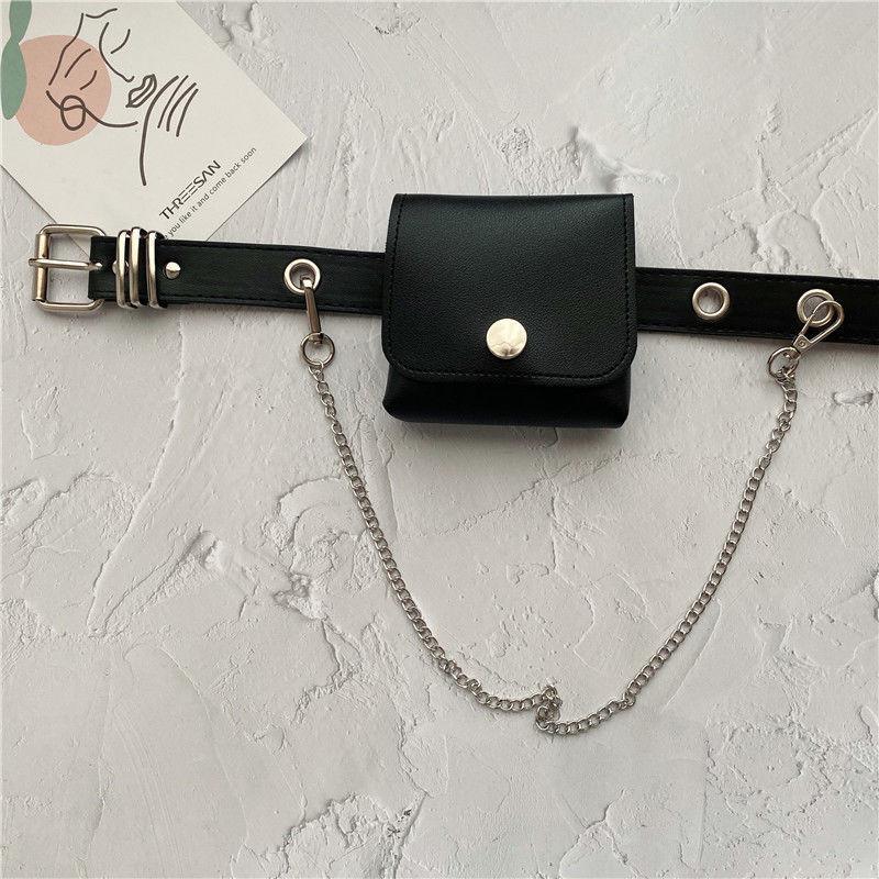 Punk Fashionforward Womens Belt With Decorative Chain And Mini Bag For Style Casual