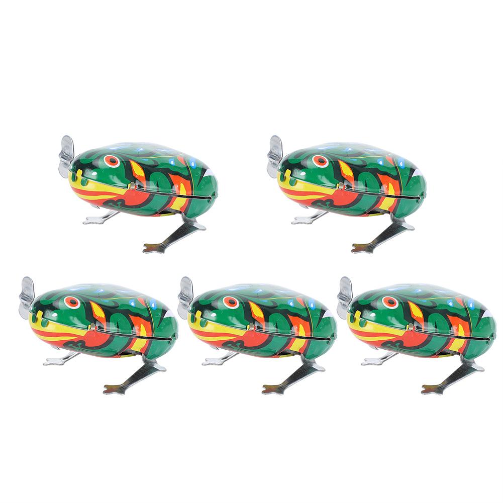 5 PCS Clockwork Pet Toy Iron Sheet Frogs Suitable for Cat Dog Playing Accessories(Clockwork  Spring SemiAutomatic