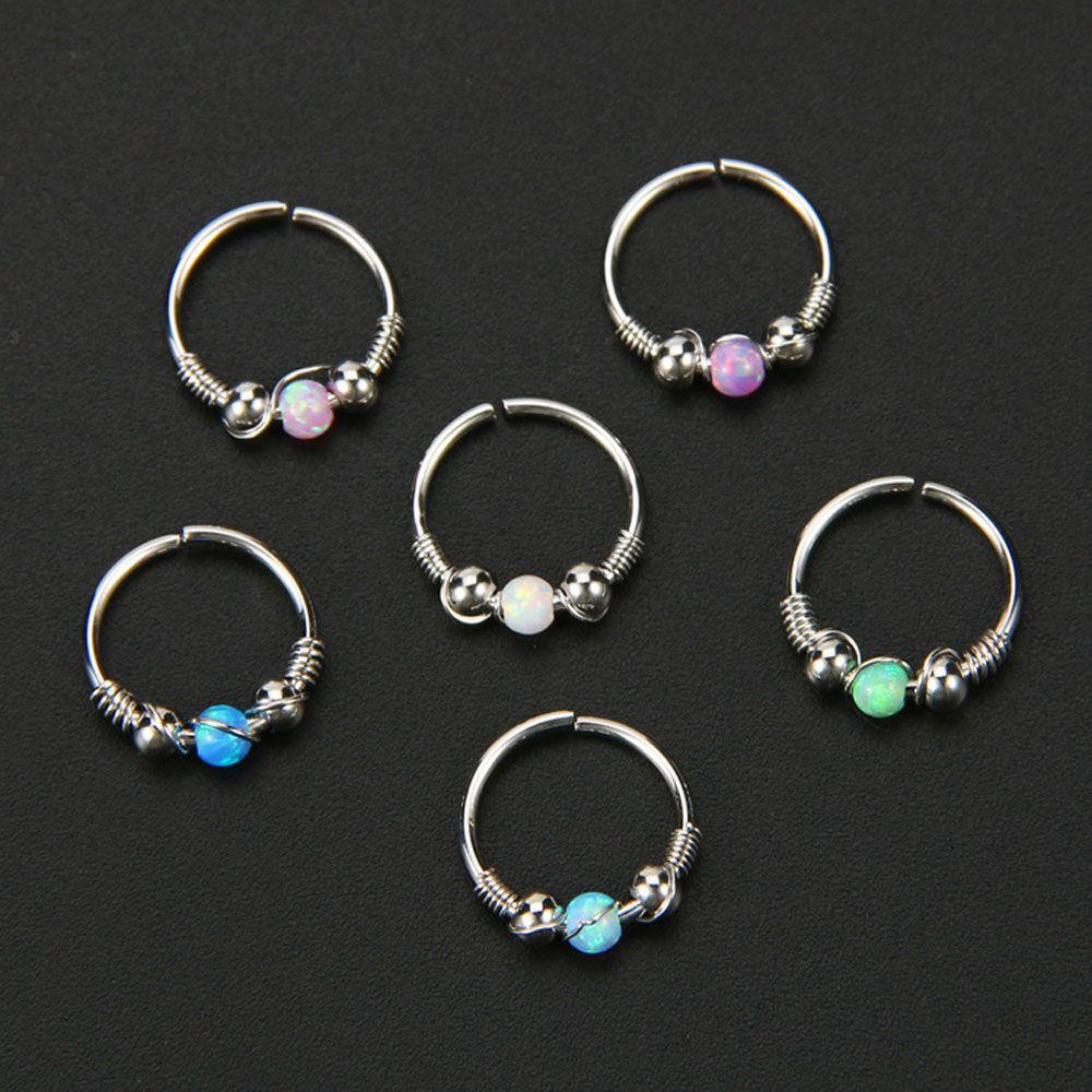 Opal For Women Hoop Earrings Accessories Stainless Steel Body Piercing Jewelry Lip Rings Nose Rings