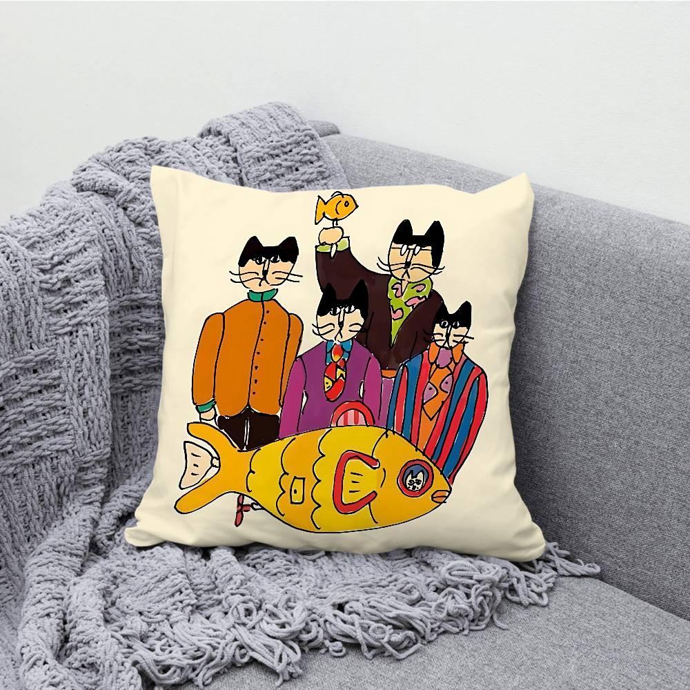 J-John L-Lennon P-Paul Pillowcases Bedroom Living Room Sofa Home Decor Polyester Cushion Cover with Zipper