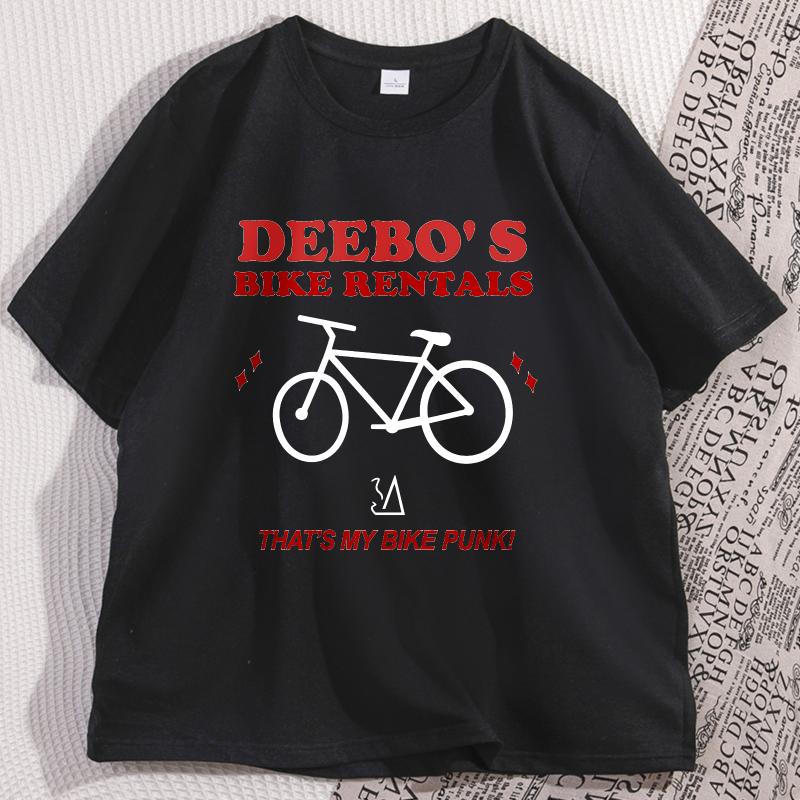 Deebos Bike Rentals Tshirt Casual Men Women Cotton Short Sleeve Tshirt Round Neck Casual Streetwear Graphic Tee Loose Tops