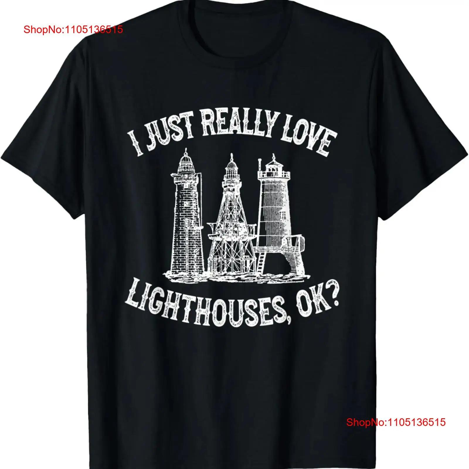 

I Love Lighthouses OK Cute and Funny T Shirt vintage Washed Versatile Slightly designer clothes homme fashion graphic S разноцветный