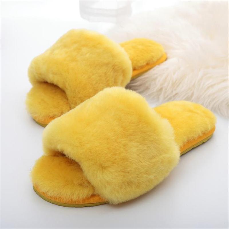 

Тапочки из 100% натуральной шерсти, женская домашняя обувь из овчины с натуральным мехом, женские теплые домашние тапочки, зимние шлепанцы, женские шлепанцы