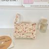 Snap Button Floral Makeup Bag Print Layered Storage Bag Organizer Pouch Coin Purse  Daily Storage