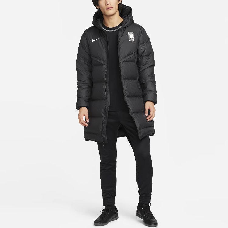 Nike Logo Printed Long Sleeve Hooded Down Jacket Men outerwear Black DQ0915-010