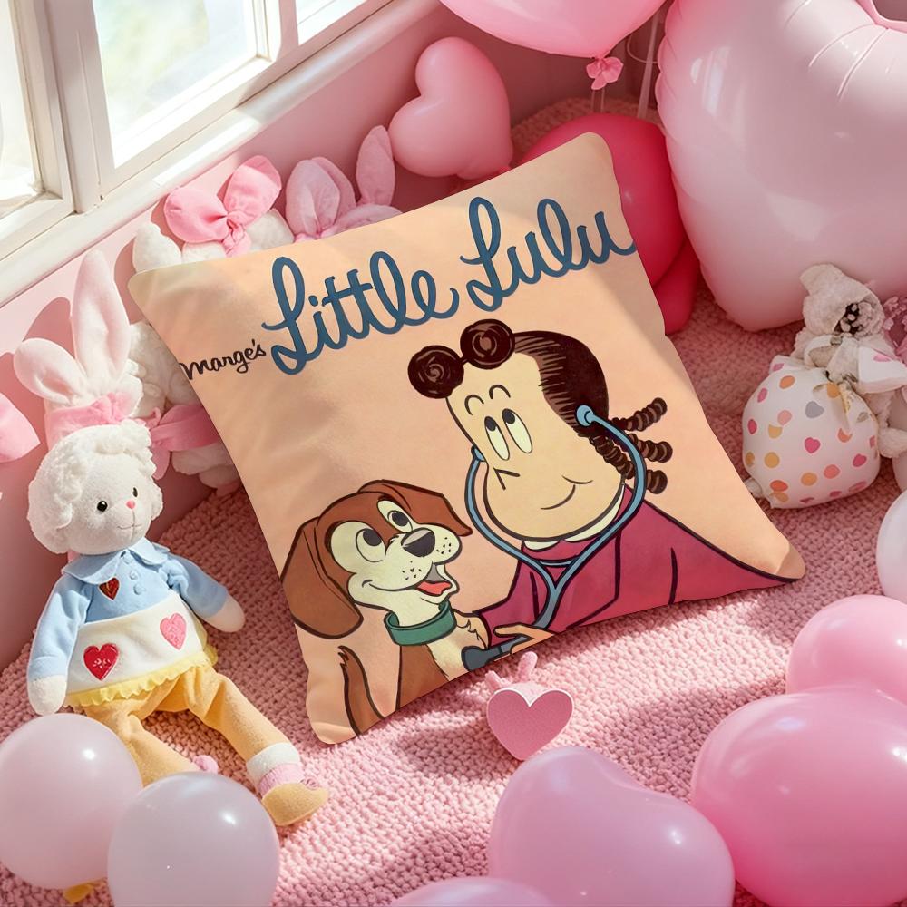 The Little L-Lulu Show Anime Cushion Cover Pattern Printed Pillowcase For Living Room Sofa Cushion Cover & Bedroom Decor
