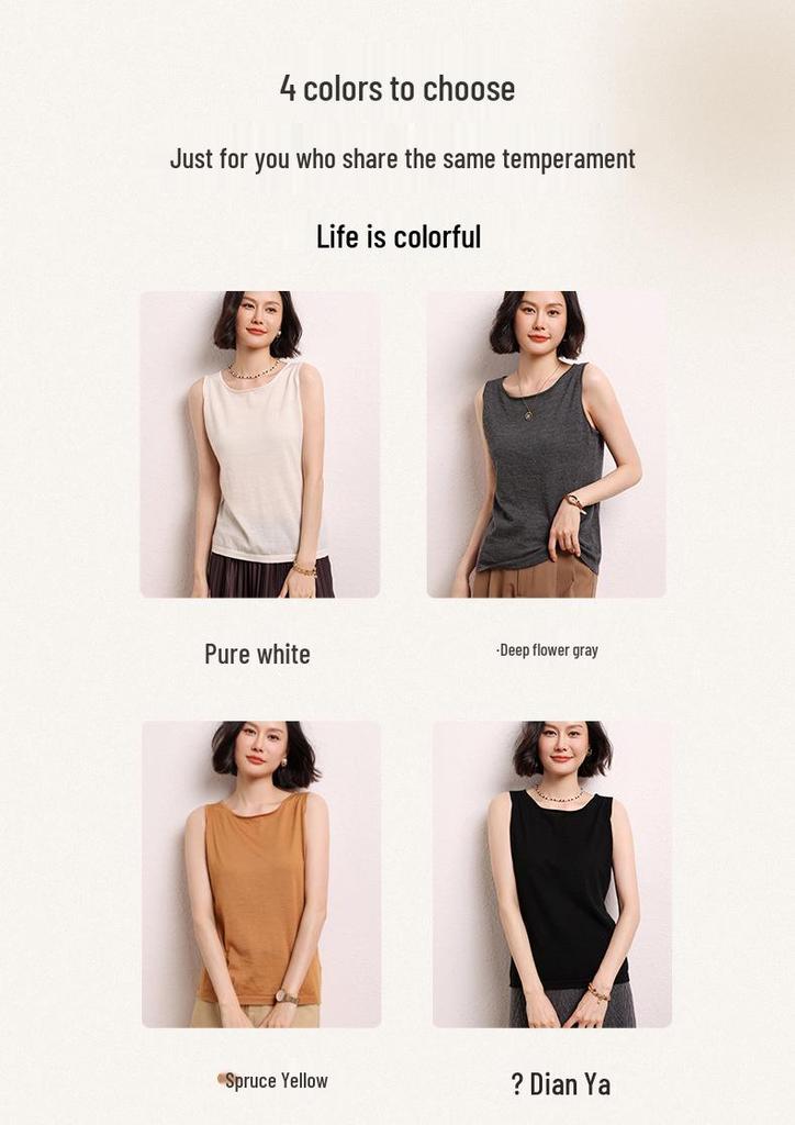 Women's 100% Pure Cashmere One-Shoulder Spaghetti Strap Vest – New Fine Gauge Knit for Autumn/Winter