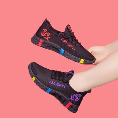 Hot Sale Running Shoes Women Sport Shoes Outdoor Lace-up Platform Sneakers Air Mesh Breathable Walking Jogging Gym Trainers