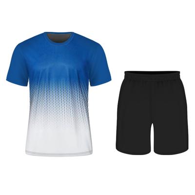 Herren-T-Shirt-Set mit Farbverlaufsdruck, lässig, modische Straßenkleidung, großes, lockeres T-Shirt, atmungsaktiv, weich, kurze Ärmel und Shorts, Sommer-Neuheit