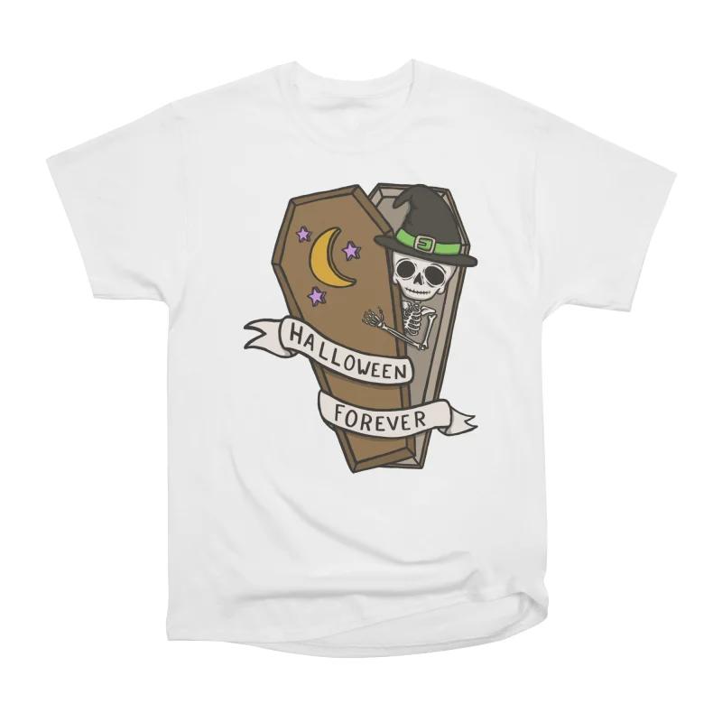 

Men Casual Shirts Short Sleeves HALLOWEEN FOREVER White Tees Oversized T-shirts XXXL білий