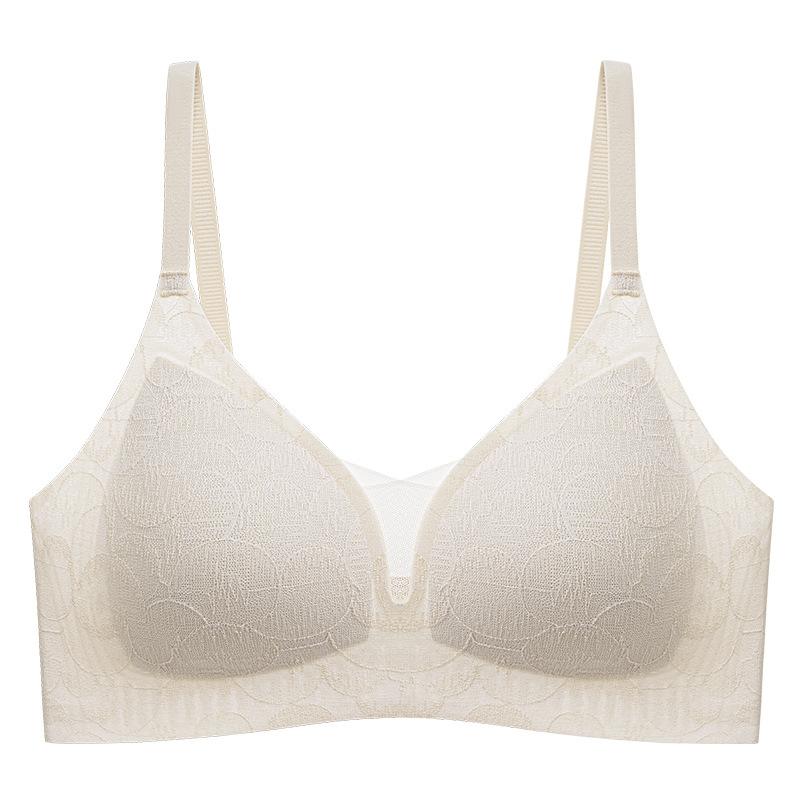 Kleine Brust Unterstützung Weich und Stützend Sexy Tiefer V Nahtlose Dessous Französische Spitze BH für Frauen