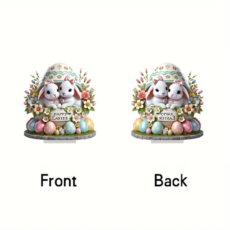 Bunnies Figurines Easters Decoration Table Centerpieces Acrylic Easters Eggs Rabbit Statue Rabbit Sculpture Home Decors