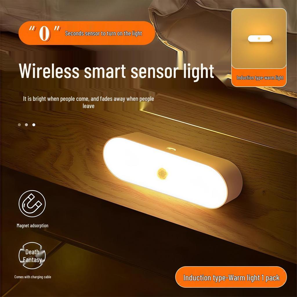 Intelligentes wiederaufladbares geräuschgesteuertes Nachtlicht mit menschlicher Körperinduktion für Flure, Treppenhäuser und Schlafzimmer.