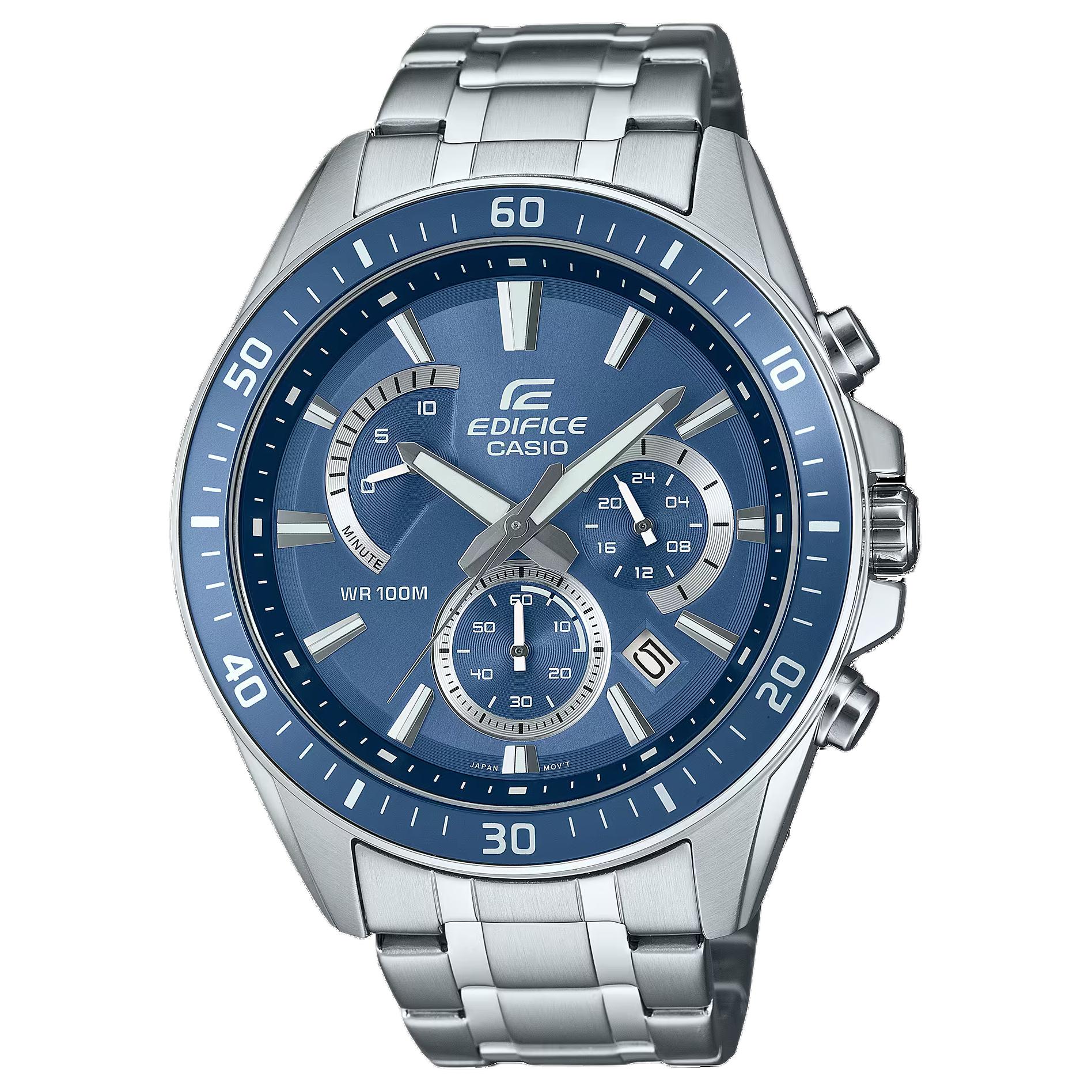 CASIO EDIFICE Quartz Movement Stainless Steel Strap Watch Men s Watches Blue Dial EFR-552D-2AV Blue Dial