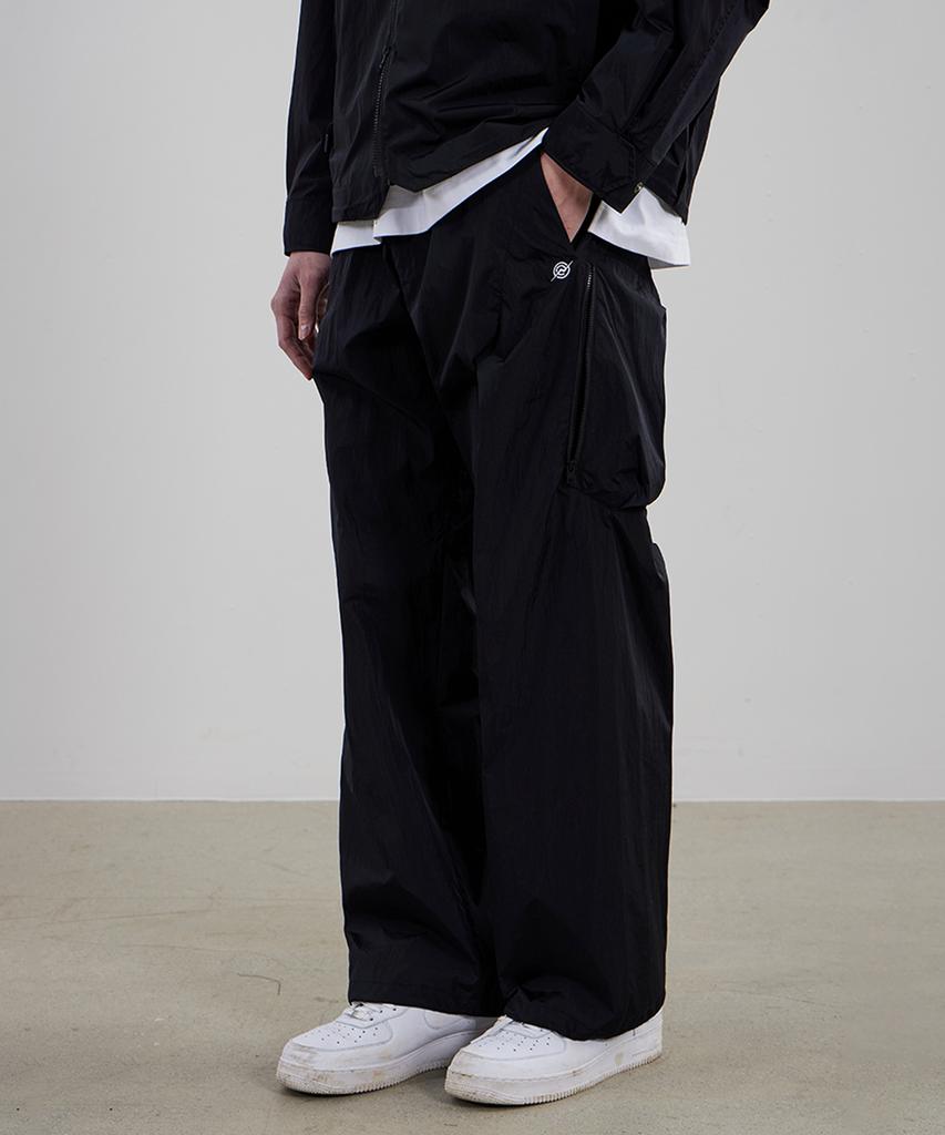 Kallapataleu Light Weight Holographic String Cargo Pants - Black