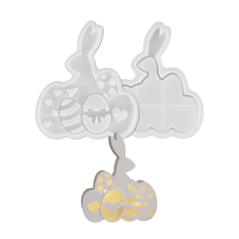 Silicone Molds Resin Casting Molds Creating Easter Eggs and Rabbit Silhouettes Decorative Moulds Suitable for Parties 1