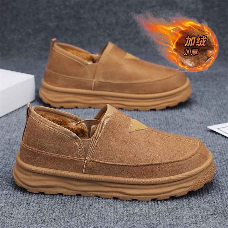 Winter new velvet warm leisure sports lazy wear-resistant labor cotton shoes