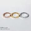 Stainless Steel Gold/ CopperColor 4 mm Zirconia Finger Rings for Men Women Size 5-10# Wedding Band Engagement Jewelry Gifts